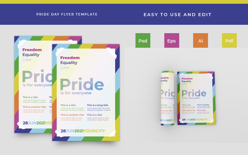 Pride Day Flyer Colorful Template