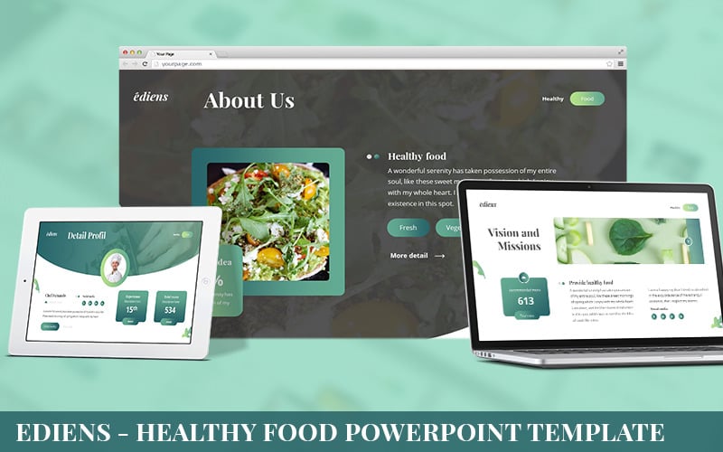Ediens - Powerpoint-mall för hälsosam mat