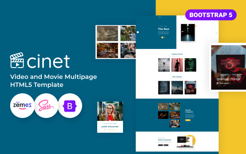Cinet - Modello di sito Web HTML5 per lo streaming di film