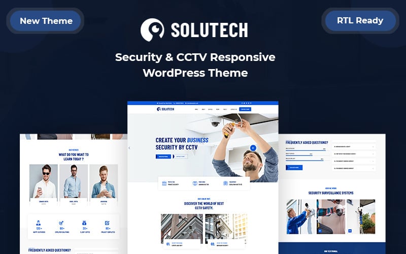 Solutech - Адаптивна тема WordPress щодо безпеки та відеоспостереження