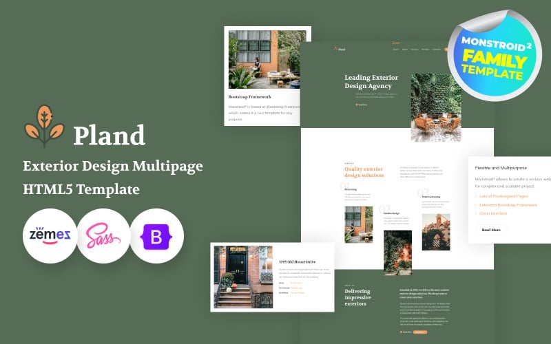 Pland - Exterieur Design Studio Website-Vorlage