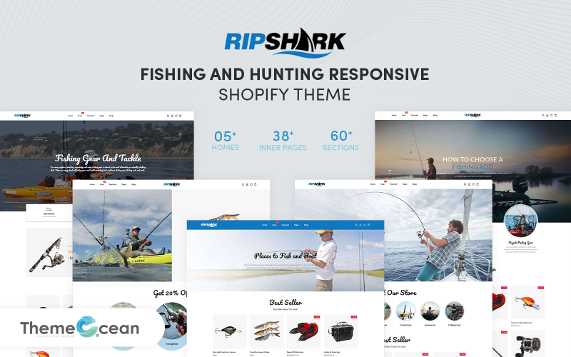 Ripshark - Fiske och jakt Responsivt Shopify-tema