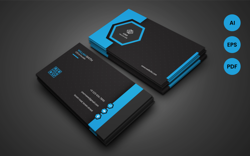 Geometric Style Creative Business Сard - Corporate Identity Template