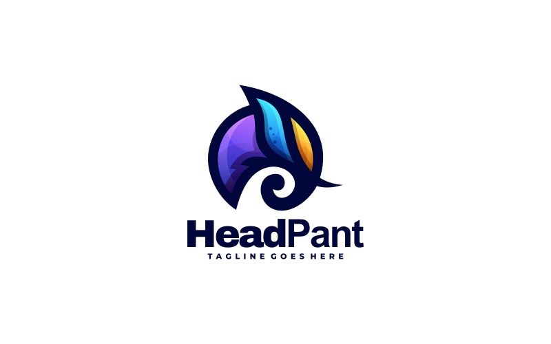 Head Elephant Gradient-logotyp