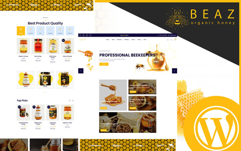 Beaz Honey Farm Shop Tema WooCommerce Honey