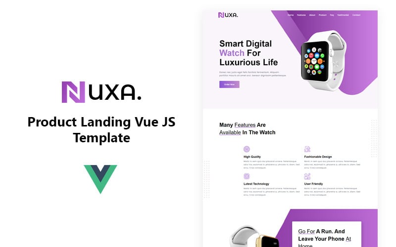 Nuxa -产品登陆Vue JS模板