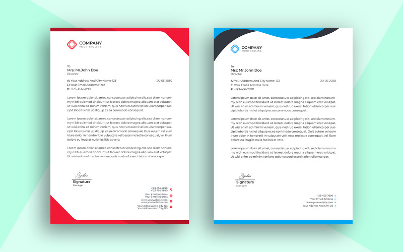 Professional Business Modern Letterhead Simple Design Template Vector Template