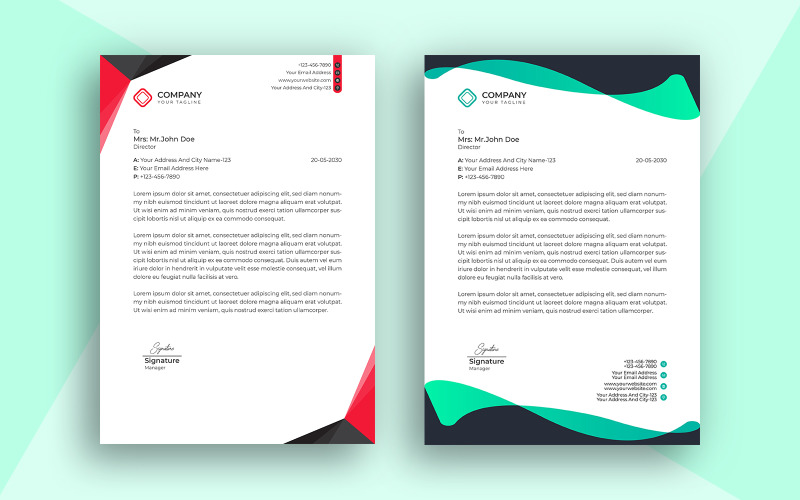 Professional Product Manager Letterhead Template Simple Design Template
