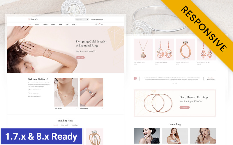 Sparkler - Mücevher Mağazası Prestashop Duyarlı Teması