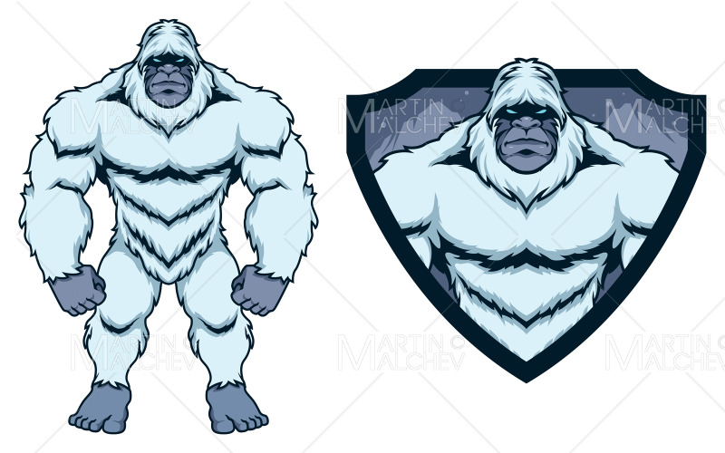 Illustrazione di vettore della mascotte di Yeti di Bigfoot