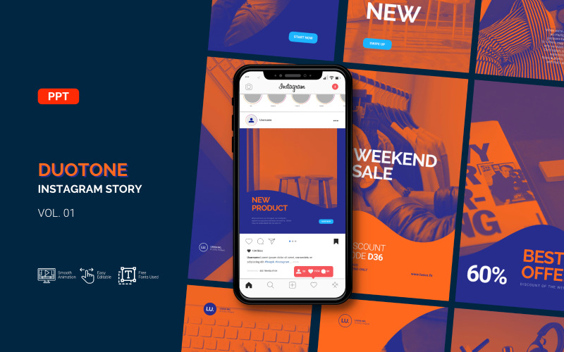 Duotone - Business Instagram Story - Szablon Powerpoint Power