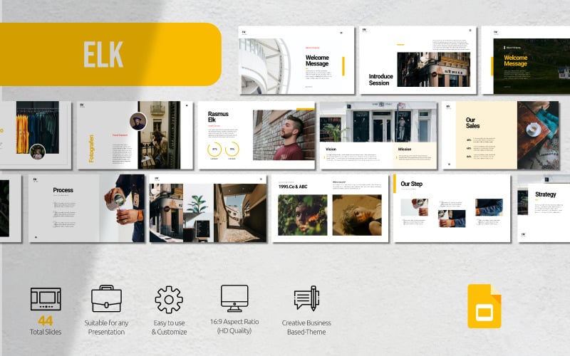 Elk - Minimalistische Präsentation - Google Slides-Vorlage