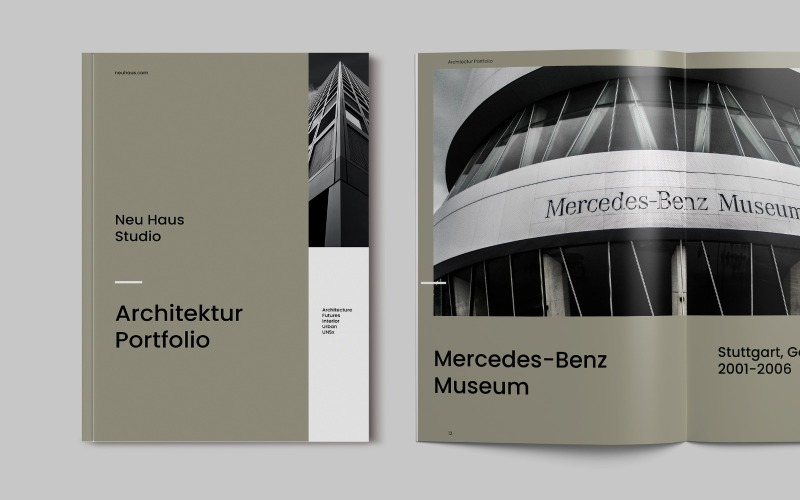 Šablona portfolia brožury o architektuře