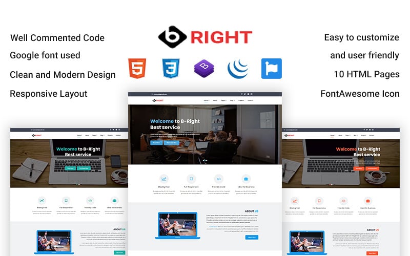 B-Right -企业HTML网站模型