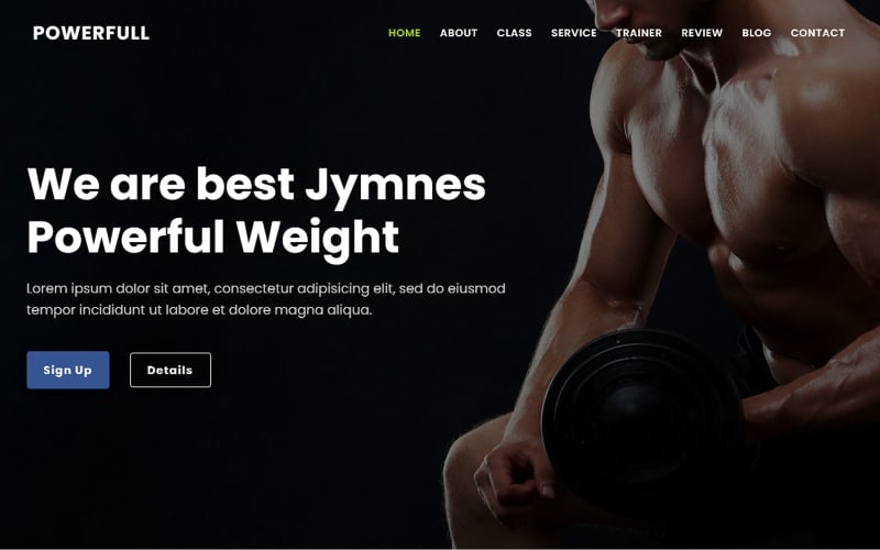 Powerful - Gym & 健身HTML5登陆页面主题