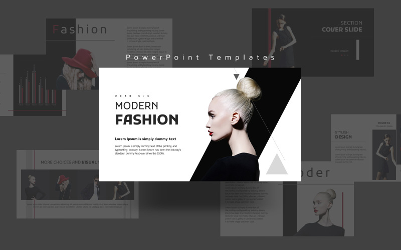 Modello PowerPoint di moda moderna
