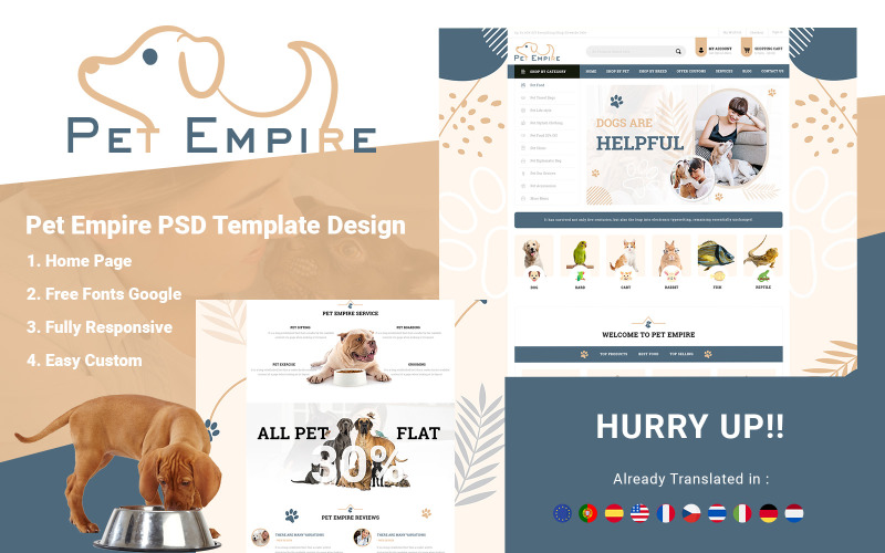 Pet Empire - PSD宠物商店模板