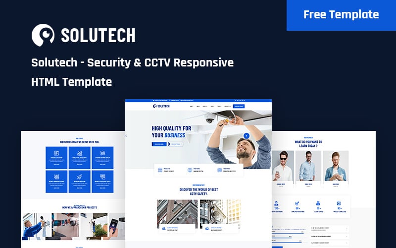 Solutech — бесплатный адаптивный HTML5-шаблон веб-сайта для видеонаблюдения и безопасности