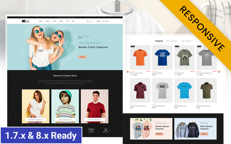 A Cryline pólók a Prestashop Responsive témát tárolják