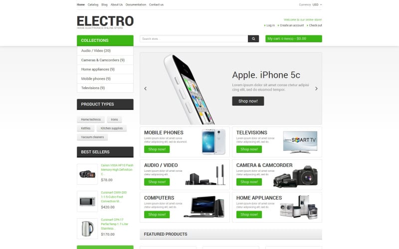 Tema Shopify reattivo per negozio di elettronica gratuito