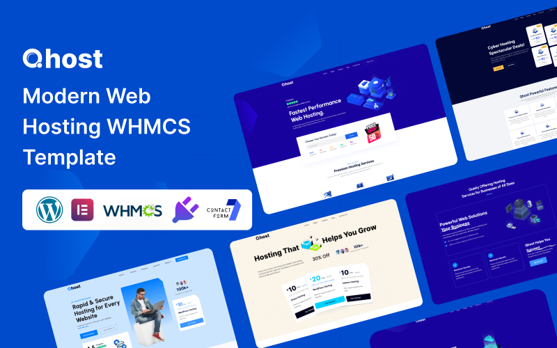 Qhost - Modernt webbhotell & WHMCS WordPress-tema