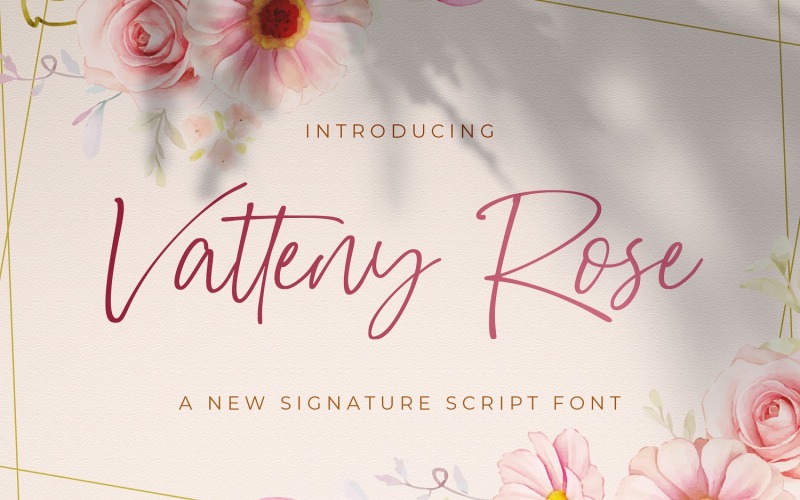 Vatteny玫瑰-签名脚本字体