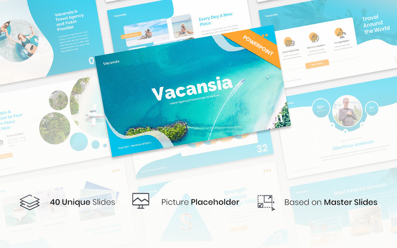 Vacansia -旅行社PowerPoint模板