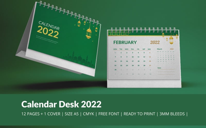 2022年伊斯兰日历主题规划器模板