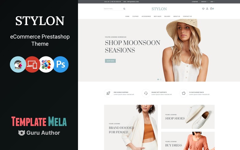 Tema de Prestashop para tienda de moda y calzado Stylon