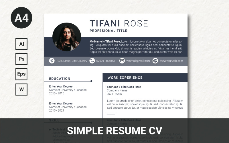 Resume/CV Template - Tifani Rose