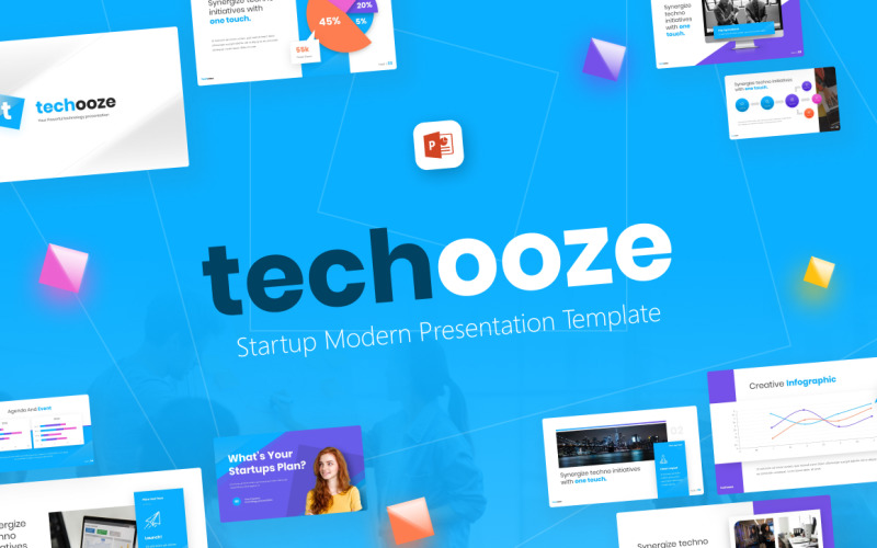 Techooze启动现代PowerPoint模板