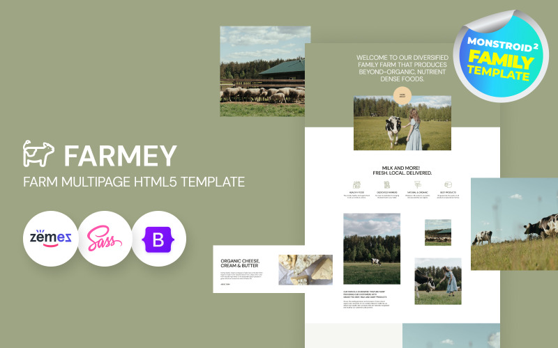 Farmey - html5网站模板的奶牛场