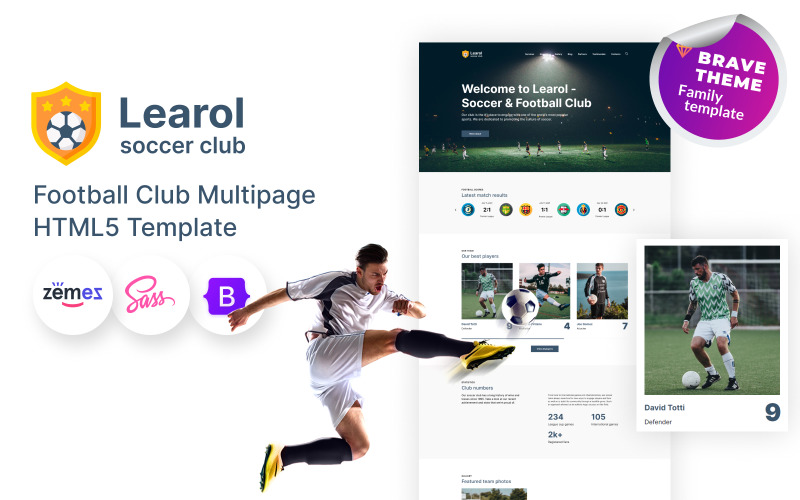 Learol -足球俱乐部网站的HTML5模板