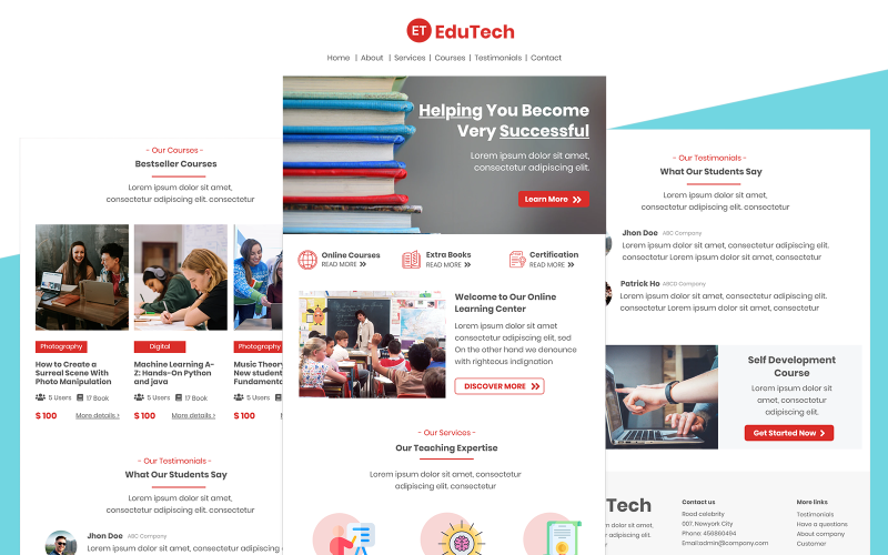 EduTech – Çok Amaçlı Eğitim E-posta Şablonu Duyarlı Bülten Şablonu