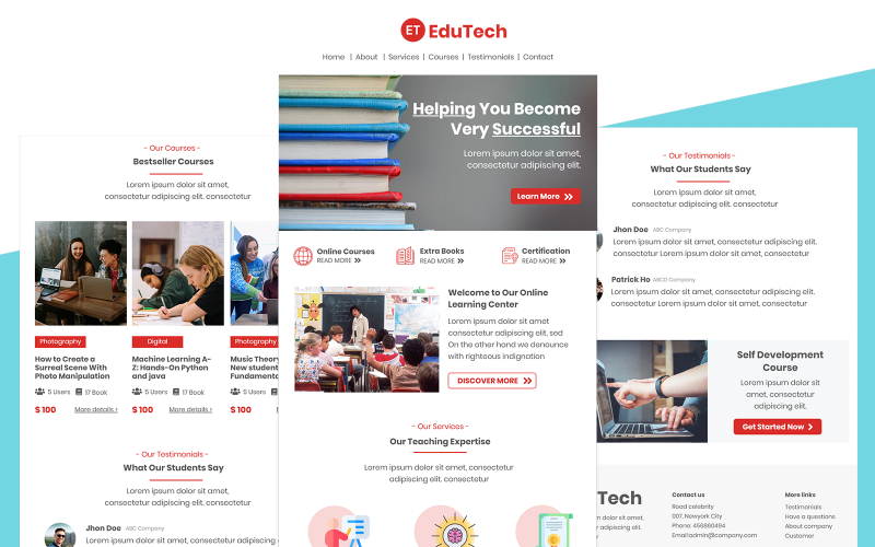 EduTech – Modelo de e-mail de 教育 multifuncional responsivo Modelo de boletim informativo
