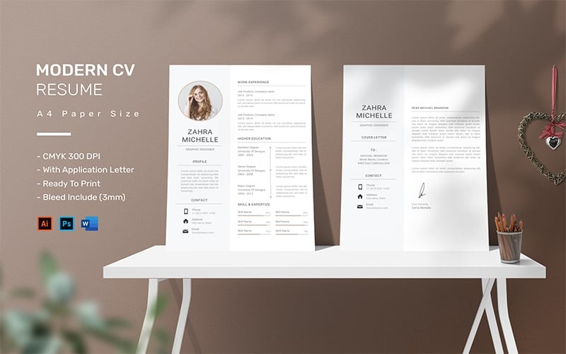 Zahra Michelle - CV Resume Template