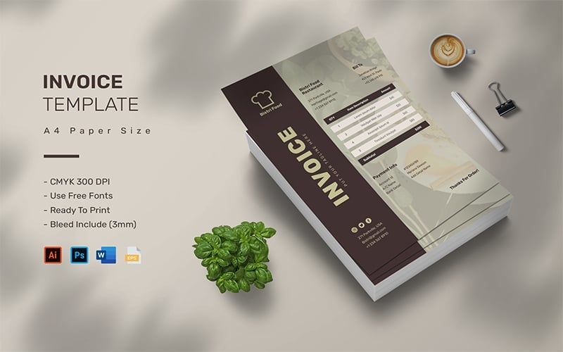 Bistri Food - Invoice Template