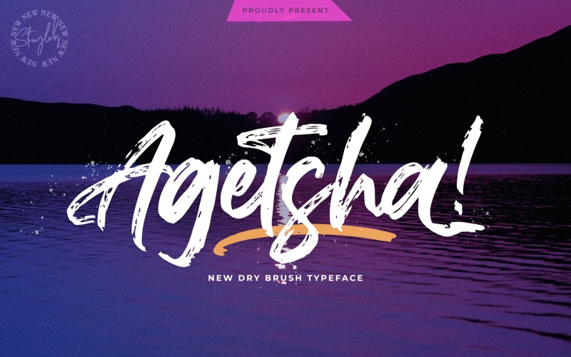 Agethsa - Lettertype voor getextureerd penseel