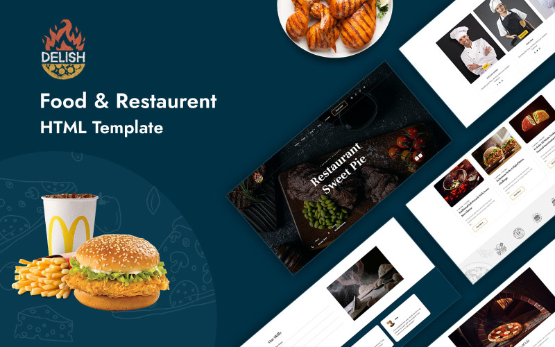 Delish - HTML-Vorlage für Mehrzweck-Essen und -Restaurants