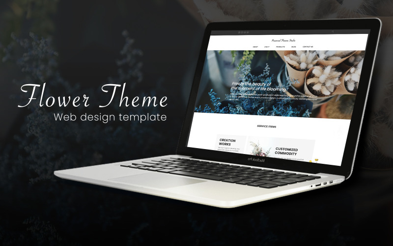 Modèle de site Web PSD de page de vente de marque de thème de fleur