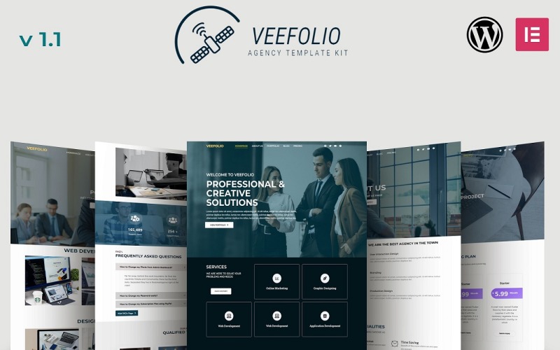VeeFolio - Kit de modèles d'élément de portefeuille d'agence