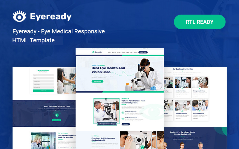 Eyeready - Eye Medical reszponzív weboldal sablon