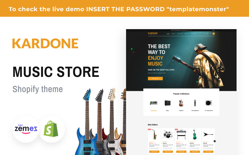 Negozio di musica Kardone Shopify Theme