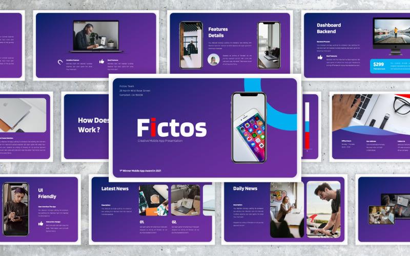 Fictos -移动应用程序提案主题演讲