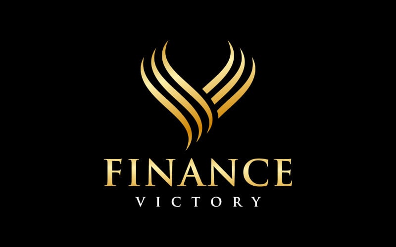 字母V胜利成功奢华金融标志