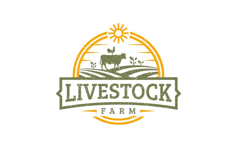 Livestock Farm Land Agriculture Logo Design