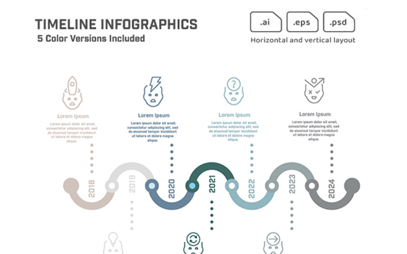 Professionelle Timeline-Infografik-Elemente