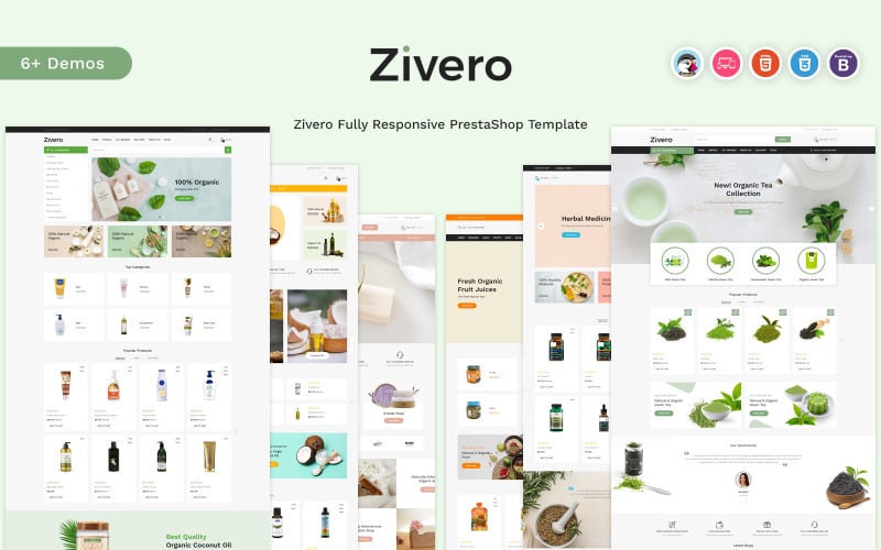 Zivero - Organic & 美容PrestaShop模板