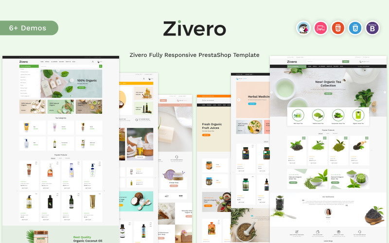 Zivero - Шаблон PrestaShop для органических и косметических товаров