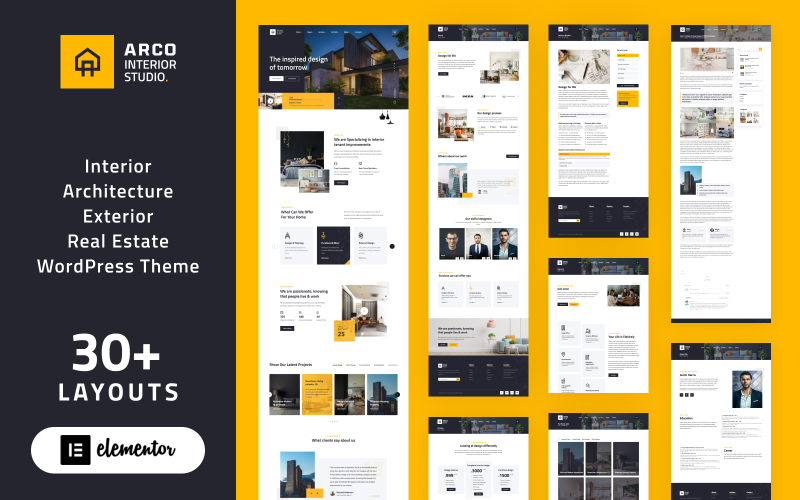 ARCO - Interieurarchitectuur Studio WordPress Elementor Theme